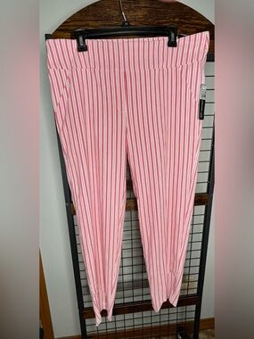 Soho Red & White Vertical-Stripe Women’s Ankle Pants NWT